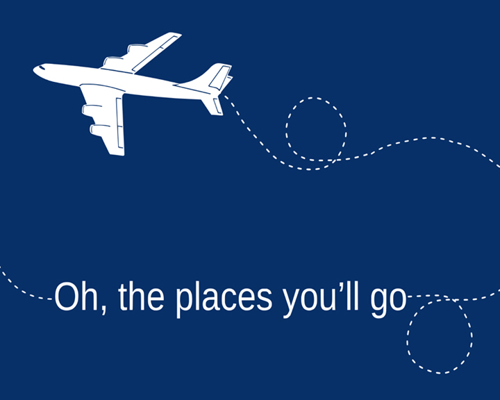 Oh, The Places Youll Go, Nursery Art, Airplane Art Print ...