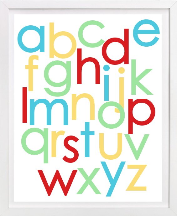 Alphabet Poster, Nursery Art, Childrens Art, Abc Poster